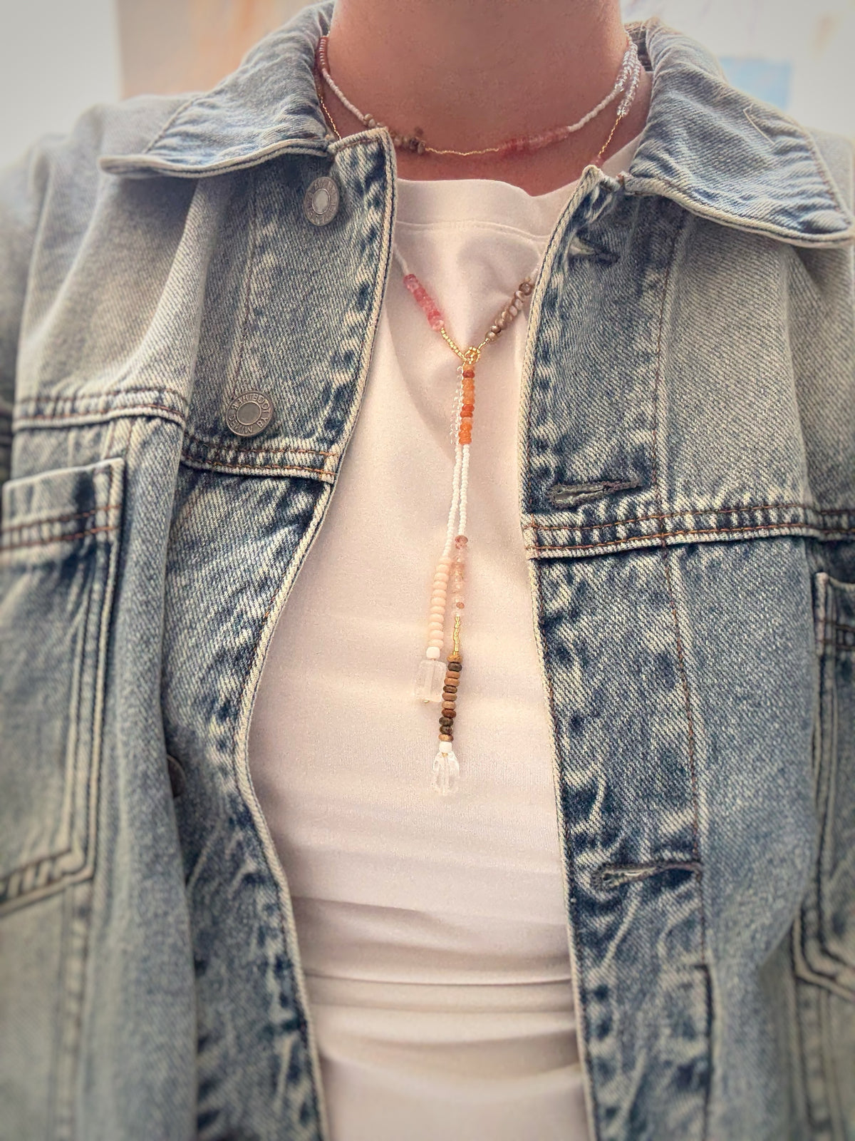 healing crystal wrap necklace