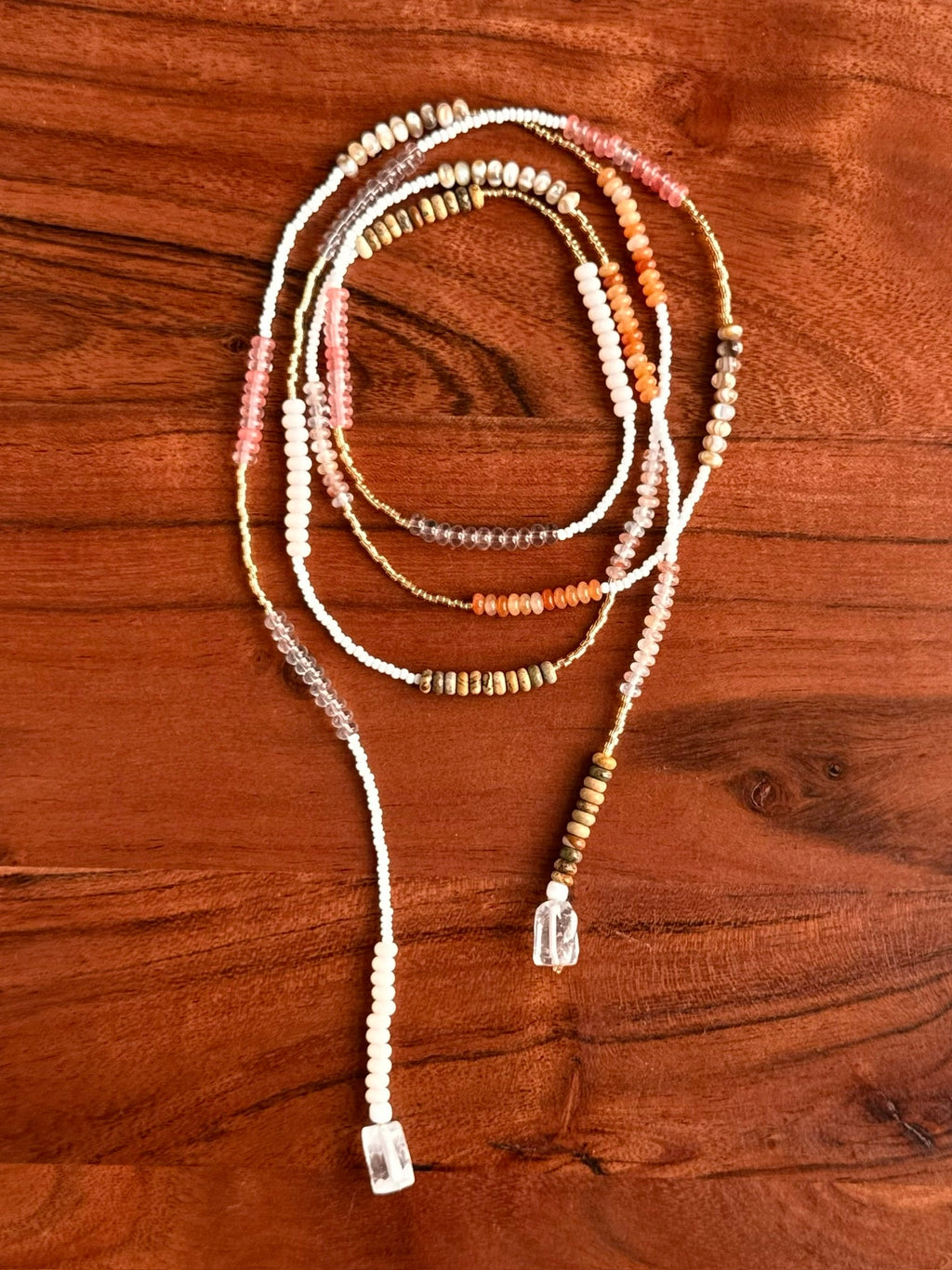 healing crystal wrap necklace
