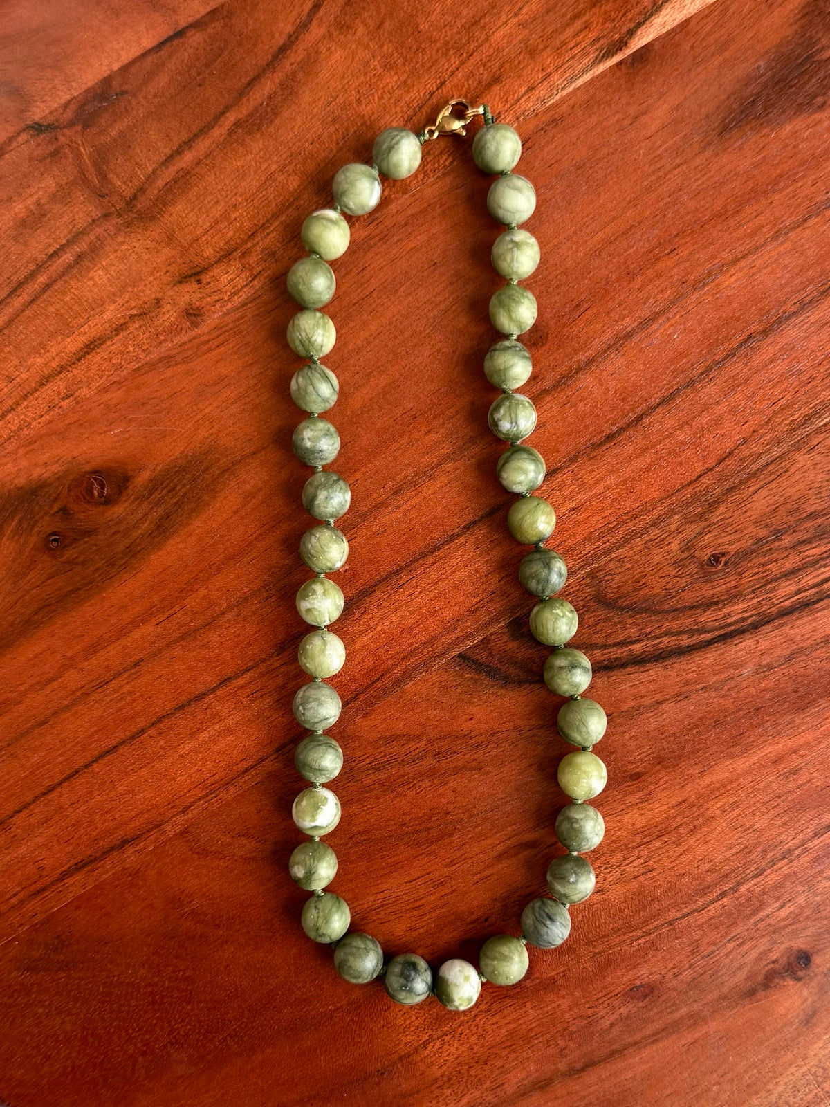 hand-knotted stone necklace