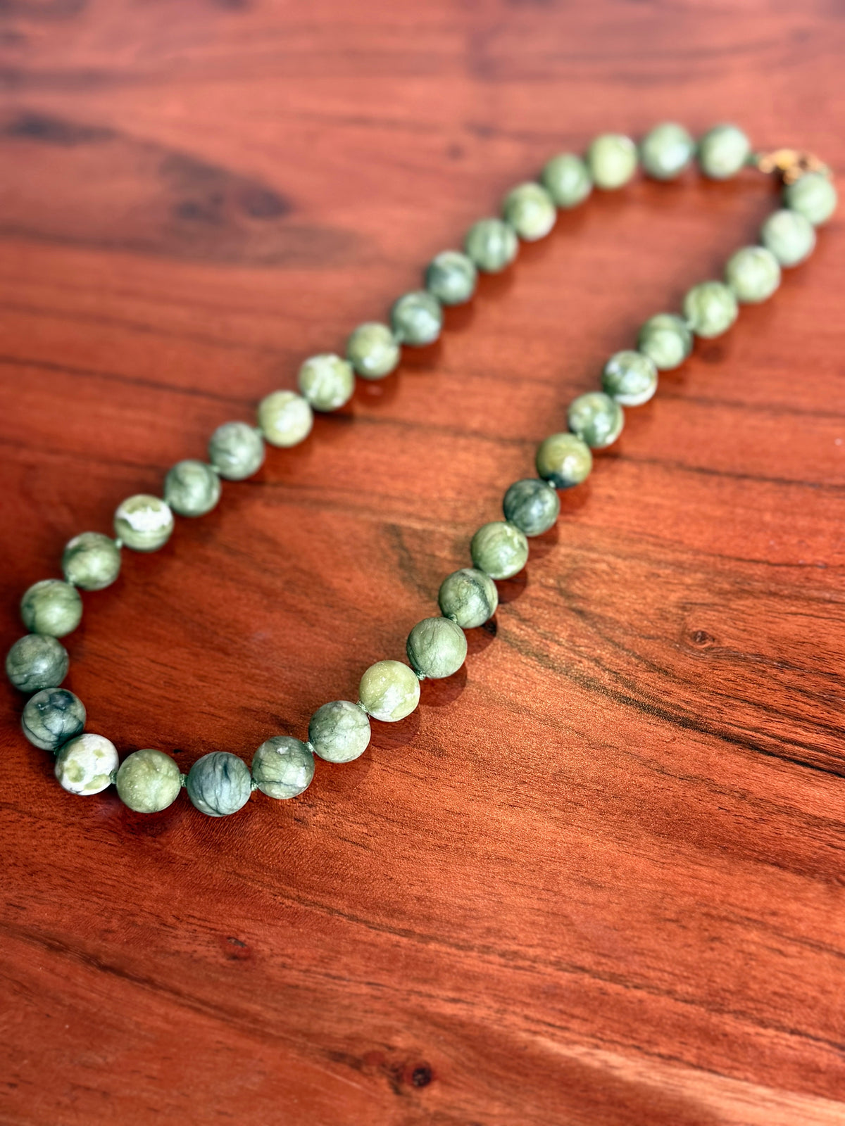 hand-knotted stone necklace