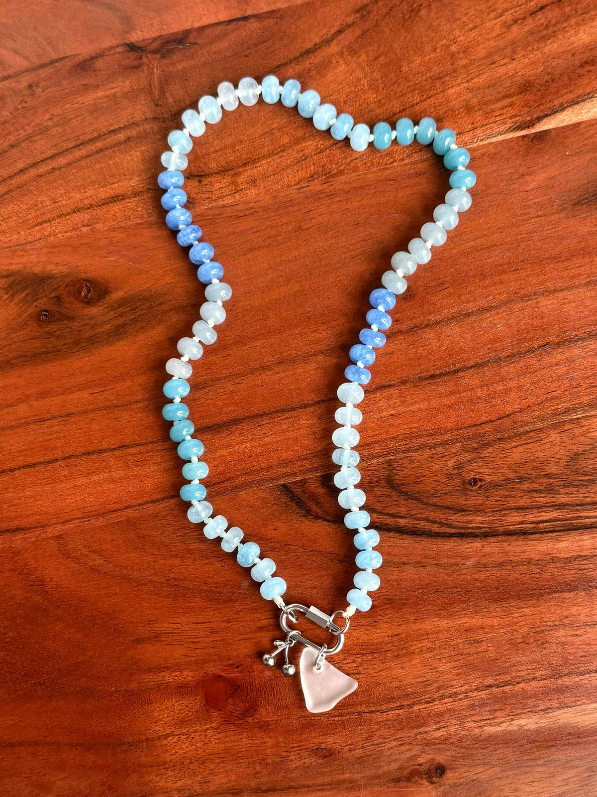 lake glass + cherry charm necklace