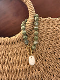 beaded bag charm + stone charm