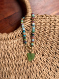 beaded bag charm + lake glass