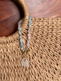 beaded bag charm + lake glass